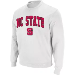 Men's Colosseum White NC State Wolfpack Arch & Logo Crew Neck Sweatshirt -Colosseum shop 4000932 ALT2