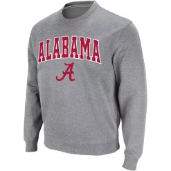 Men's Colosseum Heathered Gray Alabama Crimson Tide Arch & Logo Crew Neck Sweatshirt -Colosseum shop 4001551 ALT2