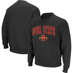 Men's Colosseum Charcoal Iowa State Cyclones Arch & Logo Crew Neck Sweatshirt