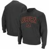 Men's Colosseum Charcoal Auburn Tigers Arch & Logo Crew Neck Sweatshirt