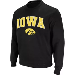 Men's Colosseum Black Iowa Hawkeyes Arch & Logo Crew Neck Sweatshirt -Colosseum shop 4002057 ALT2