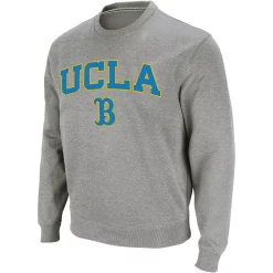 Men's Colosseum Heather Gray UCLA Bruins Arch & Logo Crew Neck Sweatshirt -Colosseum shop 4002103 ALT2