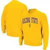 Men's Colosseum Gold Arizona State Sun Devils Arch & Logo Crew Neck Sweatshirt