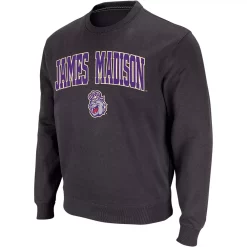 Men's Colosseum Charcoal James Madison Dukes Arch & Logo Crew Neck Sweatshirt -Colosseum shop 4002339 ALT2