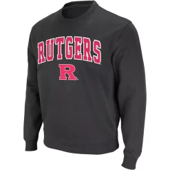 Men's Colosseum Charcoal Rutgers Scarlet Knights Arch & Logo Crew Neck Sweatshirt -Colosseum shop 4002411 ALT2
