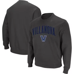 Men's Colosseum Charcoal Villanova Wildcats Arch & Logo Crew Neck Sweatshirt