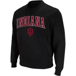 Men's Colosseum Black Indiana Hoosiers Arch & Logo Crew Neck Sweatshirt -Colosseum shop 4004343 ALT2
