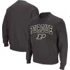Men's Colosseum Charcoal Purdue Boilermakers Arch & Logo Crew Neck Sweatshirt