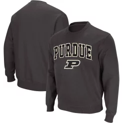Men's Colosseum Charcoal Purdue Boilermakers Arch & Logo Crew Neck Sweatshirt -Colosseum shop 4004825 ALT