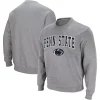Men's Colosseum Heather Gray Penn State Nittany Lions Arch & Logo Crew Neck Sweatshirt