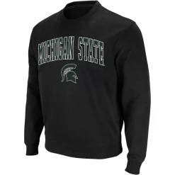 Men's Colosseum Black Michigan State Spartans Arch & Logo Crew Neck Sweatshirt -Colosseum shop 4005109 ALT2