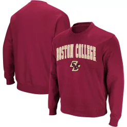 Men's Colosseum Maroon Boston College Eagles Arch & Logo Crew Neck Sweatshirt