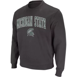 Men's Colosseum Charcoal Michigan State Spartans Arch & Logo Crew Neck Sweatshirt -Colosseum shop 4005307 ALT2