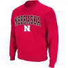 Men's Colosseum Scarlet Nebraska Huskers Arch & Logo Crew Neck Sweatshirt