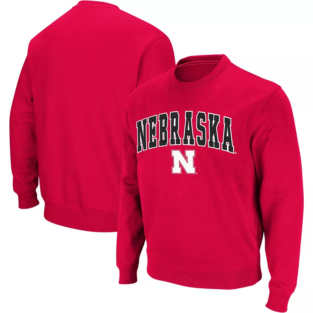 Men's Colosseum Scarlet Nebraska Huskers Arch & Logo Crew Neck Sweatshirt 2 Men's Colosseum Scarlet Nebraska Huskers Arch & Logo Crew Neck Sweatshirt - Image 2