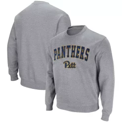 Men's Colosseum Heathered Gray Pitt Panthers Arch & Logo Sweatshirt