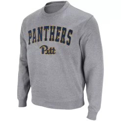 Men's Colosseum Heathered Gray Pitt Panthers Arch & Logo Sweatshirt -Colosseum shop 4006450 ALT2