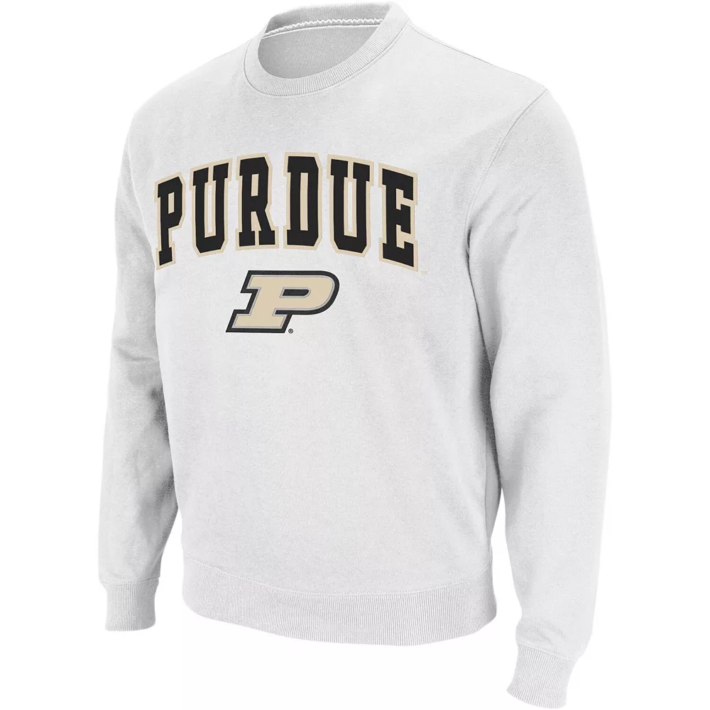 Men's Colosseum White Purdue Boilermakers Arch & Logo Crew Neck Sweatshirt 3 Men's Colosseum White Purdue Boilermakers Arch & Logo Crew Neck Sweatshirt - Image 3