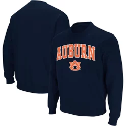 Men's Colosseum Navy Auburn Tigers Arch & Logo Crew Neck Sweatshirt