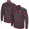Men's Colosseum Black Oklahoma Sooners Amnesia Quarter-Zip Pullover Jacket