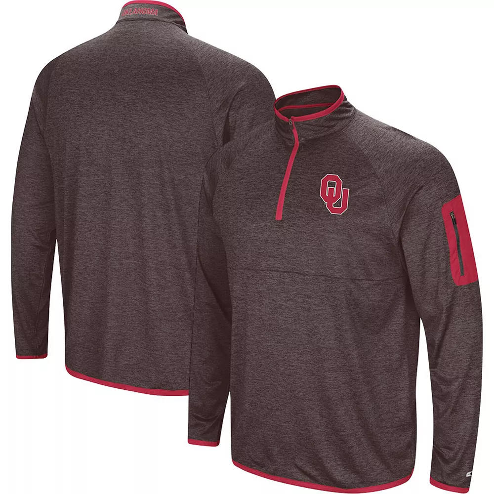 Men's Colosseum Black Oklahoma Sooners Amnesia Quarter-Zip Pullover Jacket 2 Men's Colosseum Black Oklahoma Sooners Amnesia Quarter-Zip Pullover Jacket - Image 2