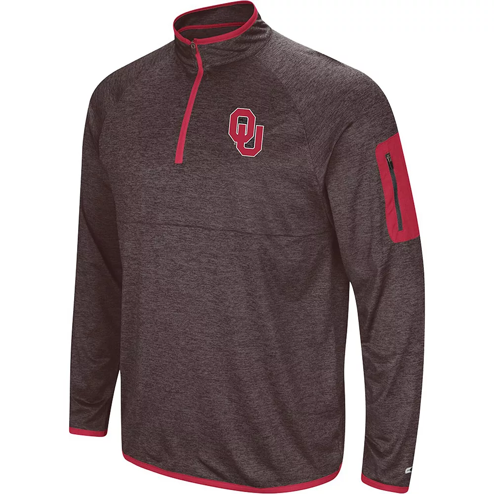 Men's Colosseum Black Oklahoma Sooners Amnesia Quarter-Zip Pullover Jacket 3 Men's Colosseum Black Oklahoma Sooners Amnesia Quarter-Zip Pullover Jacket - Image 3
