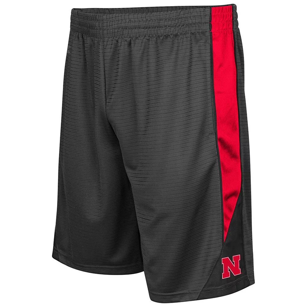 Men's Colosseum Charcoal Nebraska Huskers Turnover Shorts 2 Men's Colosseum Charcoal Nebraska Huskers Turnover Shorts - Image 2