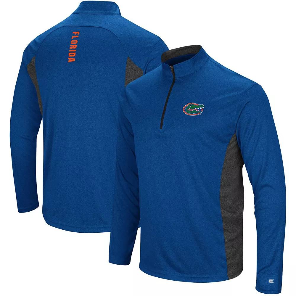 Men's Colosseum Heathered Royal/Black Florida Gators Audible Windshirt Quarter-Zip Pullover Jacket 2 Men's Colosseum Heathered Royal/Black Florida Gators Audible Windshirt Quarter-Zip Pullover Jacket - Image 2