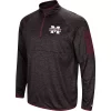 Men's Colosseum Black Mississippi State Bulldogs Amnesia Quarter-Zip Pullover Jacket