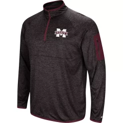 Men's Colosseum Black Mississippi State Bulldogs Amnesia Quarter-Zip Pullover Jacket