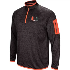 Men's Colosseum Black Miami Hurricanes Amnesia Quarter-Zip Pullover Jacket