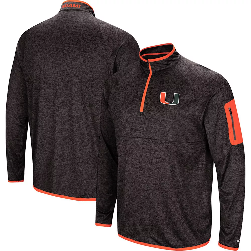 Men's Colosseum Black Miami Hurricanes Amnesia Quarter-Zip Pullover Jacket 2 Men's Colosseum Black Miami Hurricanes Amnesia Quarter-Zip Pullover Jacket - Image 2