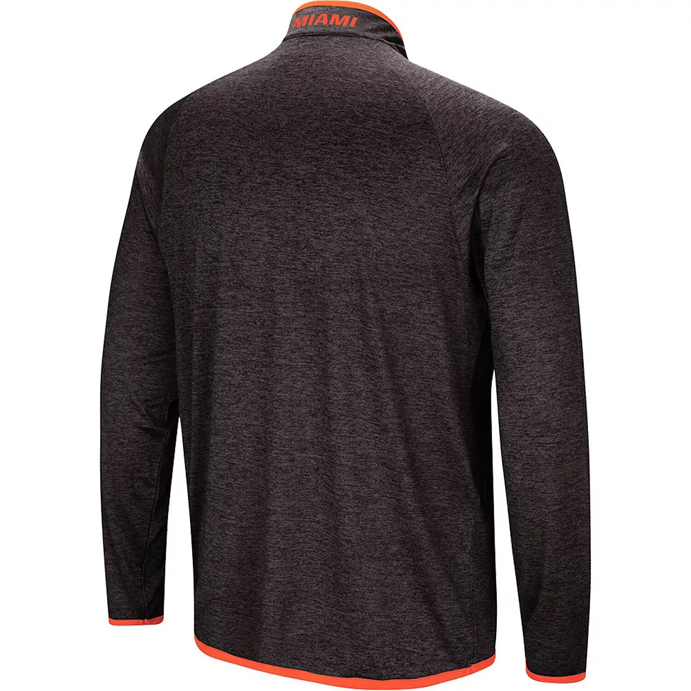 Men's Colosseum Black Miami Hurricanes Amnesia Quarter-Zip Pullover Jacket 4 Men's Colosseum Black Miami Hurricanes Amnesia Quarter-Zip Pullover Jacket - Image 4