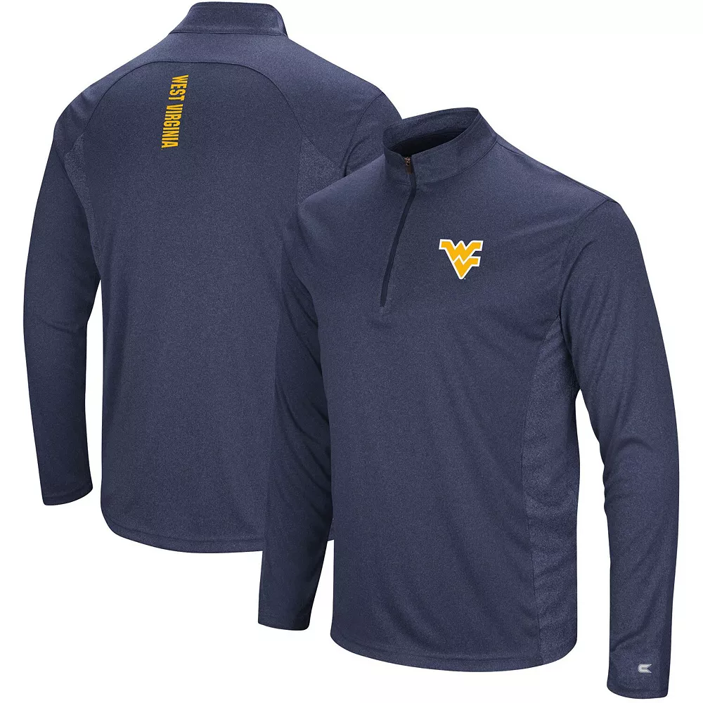 Men's Colosseum Heathered Navy West Virginia Mountaineers Audible Windshirt Quarter-Zip Pullover Jacket 2 Men's Colosseum Heathered Navy West Virginia Mountaineers Audible Windshirt Quarter-Zip Pullover Jacket - Image 2