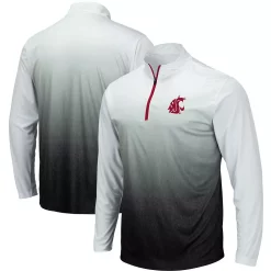 Men's Colosseum Gray Washington State Cougars Magic Team Logo Quarter-Zip Jacket -Colosseum shop 4036961 ALT