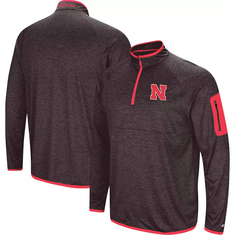 Men's Colosseum Black Nebraska Huskers Amnesia Quarter-Zip Pullover Jacket 2 Men's Colosseum Black Nebraska Huskers Amnesia Quarter-Zip Pullover Jacket - Image 2