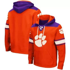Men's Colosseum Orange Clemson Tigers 2.0 Lace-Up Hoodie