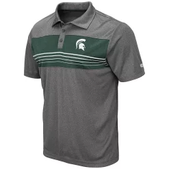 Men's Colosseum Heathered Charcoal Michigan State Spartans Smithers Polo -Colosseum shop 4049484 ALT2