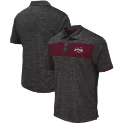 Men's Colosseum Black Mississippi State Bulldogs Nelson Polo
