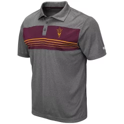 Men's Colosseum Heathered Charcoal Arizona State Sun Devils Smithers Polo -Colosseum shop 4059511 ALT2
