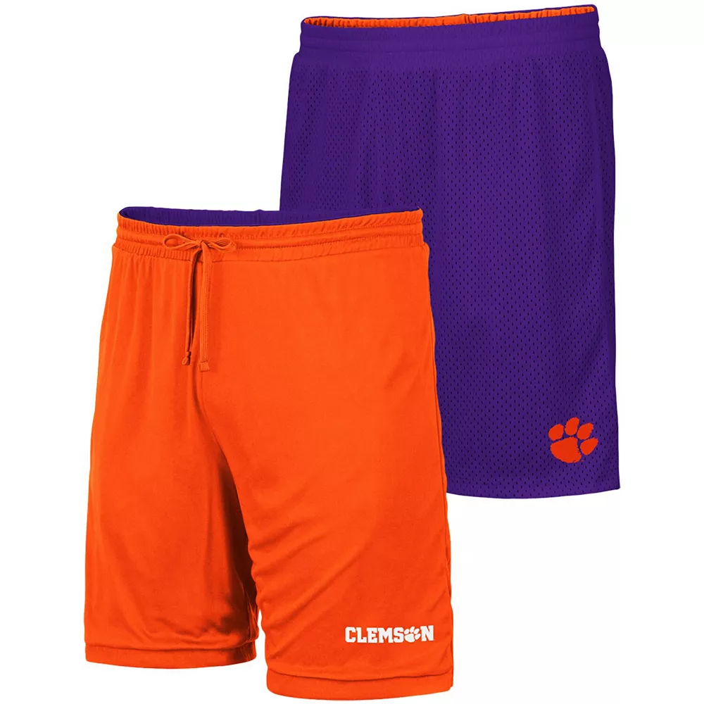 Men's Colosseum Purple/Orange Clemson Tigers Wiggum Reversible Shorts 1 Men's Colosseum Purple/Orange Clemson Tigers Wiggum Reversible Shorts