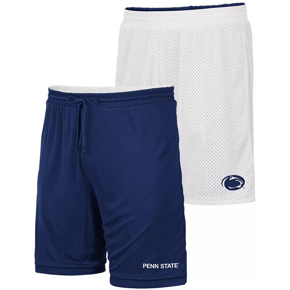Men's Colosseum White/Navy Penn State Nittany Lions Wiggum Reversible Shorts 1 Men's Colosseum White/Navy Penn State Nittany Lions Wiggum Reversible Shorts