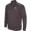 Men's Colosseum Black Michigan State Spartans Amnesia Quarter-Zip Pullover Jacket