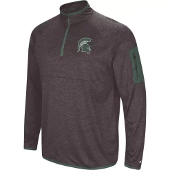 Men's Colosseum Black Michigan State Spartans Amnesia Quarter-Zip Pullover Jacket