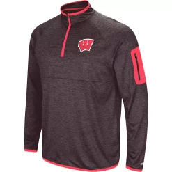 Men's Colosseum Black Wisconsin Badgers Amnesia Quarter-Zip Pullover Jacket -Colosseum shop 4068901 ALT2