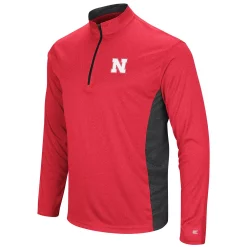 Men's Colosseum Heathered Scarlet/Black Nebraska Huskers Audible Windshirt Quarter-Zip Pullover Jacket -Colosseum shop 4076078 ALT2