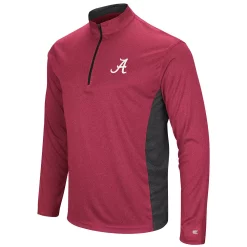 Men's Colosseum Heathered Crimson/Black Alabama Crimson Tide Audible Windshirt Quarter-Zip Pullover Jacket -Colosseum shop 4076335 ALT2