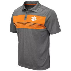 Men's Colosseum Heathered Charcoal Clemson Tigers Smithers Polo -Colosseum shop 4086988 ALT2