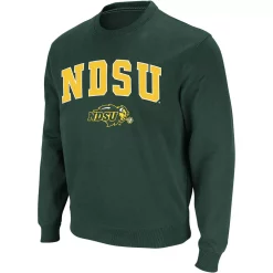 Men's Colosseum Green NDSU Bison Arch & Logo Crew Neck Sweatshirt -Colosseum shop 4158952 ALT2