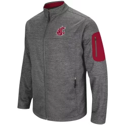 Men's Colosseum Heathered Charcoal Washington State Cougars Anchor Full-Zip Jacket -Colosseum shop 4542477 ALT2